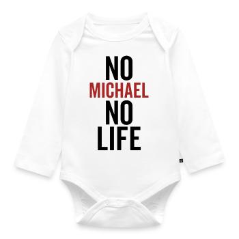 No Michael No Life - Organic Longsleeve Baby Bodysuit - white - Front