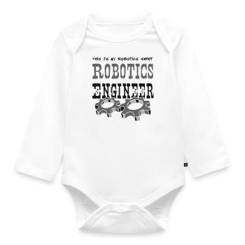 Ironisches Sprichwort „Robotik“ - Baby Bio-Langarm-Body - Weiß - Vorne