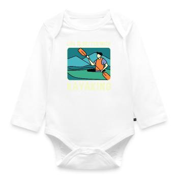 Life With Kayaking Paddling Water Sports Kayak - Organic Longsleeve Baby Bodysuit - white - Front
