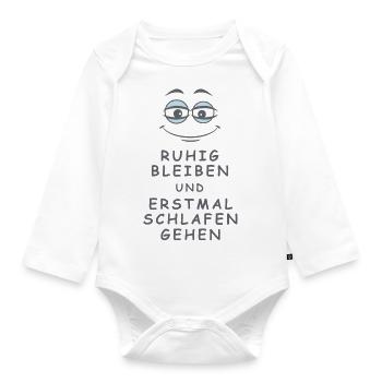 Schlafen gehen - Baby Bio-Langarm-Body - Weiß - Vorne