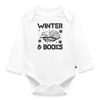 Livres d'hiver et de lecture Nature Winter Season - Body Bébé bio manches longues - blanc - Devant