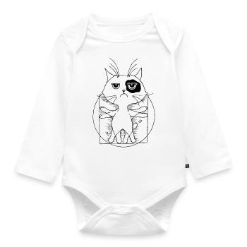 Chat de Vinci - Body Bébé bio manches longues - blanc - Devant