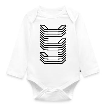 Einzigartiges Letter S Logo Design - Baby Bio-Langarm-Body - Weiß - Vorne