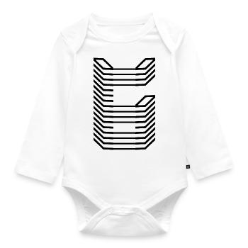 Einzigartiges Buchstaben-G-Logo-Design - Baby Bio-Langarm-Body - Weiß - Vorne
