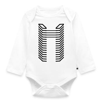 Unique Letter n Logo Design - Body Bébé bio manches longues - blanc - Devant