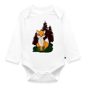 Fuchs - Baby Bio-Langarm-Body - Weiß - Vorne