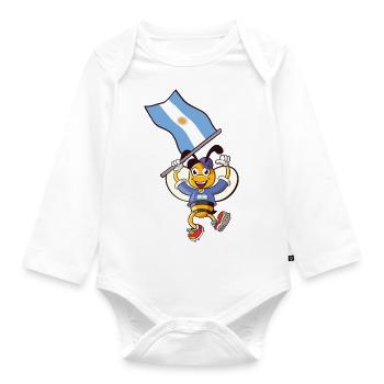 Argentinische Biene - Baby Bio-Langarm-Body - Weiß - Vorne
