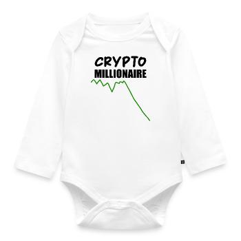 Crypto Millionaire Loading Funny Bitcoin Ethereum - Body Bébé bio manches longues - blanc - Devant