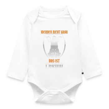 Biker Werden Nicht Grau Das Ist Chrom Motorrad - Baby Bio-Langarm-Body - Weiß - Vorne