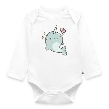 Narval - Body Bébé bio manches longues - blanc - Devant