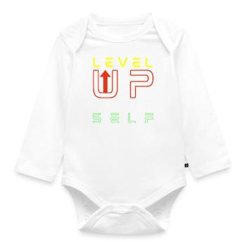 Level-up your self - Organic Longsleeve Baby Bodysuit - white - Front