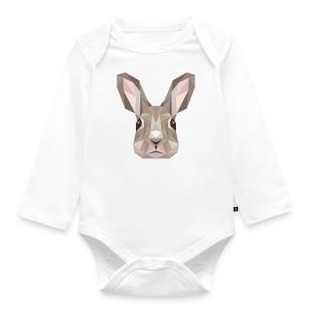 Rabbit Art Puristic Wildlife Animal Nature - Organic Longsleeve Baby Bodysuit - white - Front