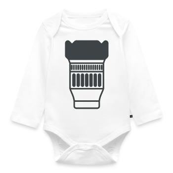 Camera Lens - Organic Longsleeve Baby Bodysuit - white - Front