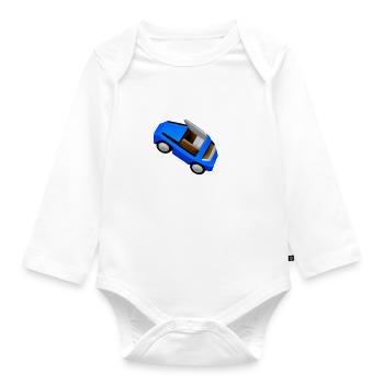Car Car Vehicle Blue - Organic Longsleeve Baby Bodysuit - white - Front
