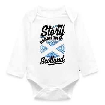 Schottisches Schottland Schottische Flagge Zitat - Baby Bio-Langarm-Body - Weiß - Vorne