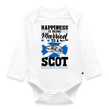 Schottisches Schottland Schottische Flagge Zitat - Baby Bio-Langarm-Body - Weiß - Vorne