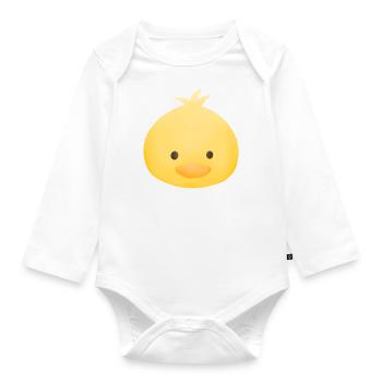 Yellow duck - Organic Longsleeve Baby Bodysuit - white - Front