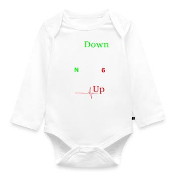Motorrad Gänge Schaltung 1N23456 - Baby Bio-Langarm-Body - Weiß - Vorne