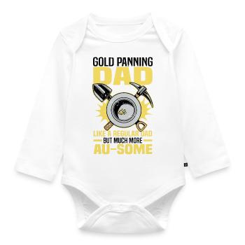 Gold panning - Organic Longsleeve Baby Bodysuit - white - Front