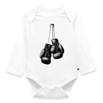 Boxhandschuhe - Baby Bio-Langarm-Body - Weiß - Vorne