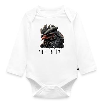 Poulet Papa Poulets Fête des pères Volaille Éleveur Coq - Body Bébé bio manches longues - blanc - Devant