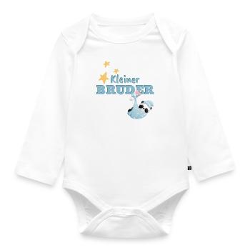 Kleiner Bruder Pander - Baby Bio-Langarm-Body - Weiß - Vorne
