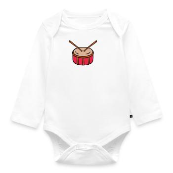 Girls Play Drums, Get Over It 4 - Organic Longsleeve Baby Bodysuit - white - Front