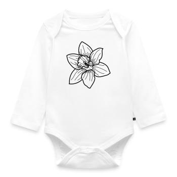 simple Wildblume - Baby Bio-Langarm-Body - Weiß - Vorne
