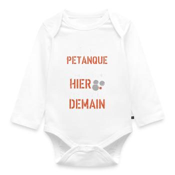 En vrai moi la Pétanque - Body Bébé bio manches longues - blanc - Devant