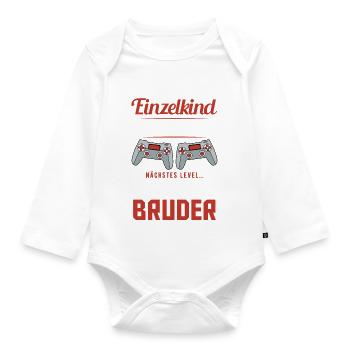 Bester Bruder Stolzer Bruder Großes Brüderchen - Baby Bio-Langarm-Body - Weiß - Vorne