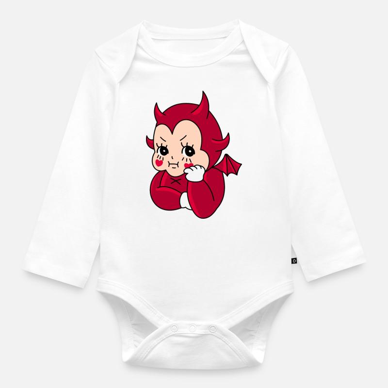 Devil baby doll - Body Bébé bio manches longues - blanc
