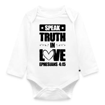 bibel liebe verse - Baby Bio-Langarm-Body - Weiß - Vorne