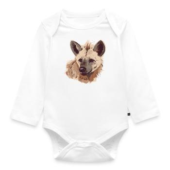 Tête de hyène - Body Bébé bio manches longues - blanc - Devant