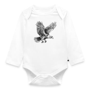 Fliegender Adler - Baby Bio-Langarm-Body - Weiß - Vorne