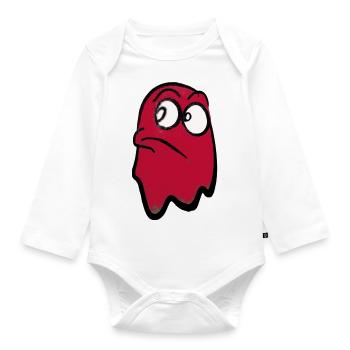 Drôle de fantôme sinistre en rouge - Body Bébé bio manches longues - blanc - Devant