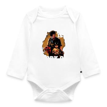 Feeding Kids Is A Work Of Heart 6 - Baby Bio-Langarm-Body - Weiß - Vorne