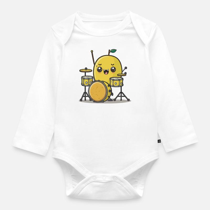 Citron Beats - Body Bébé bio manches longues - blanc