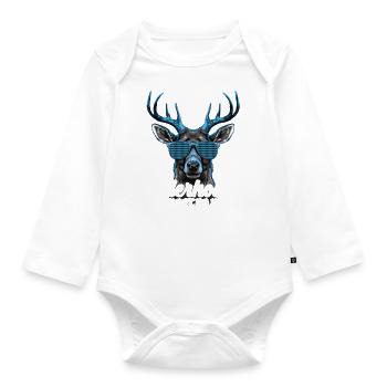 Mei Lederhosn is in da Wäsch Lederhosen Ersatz - Organic Longsleeve Baby Bodysuit - white - Front