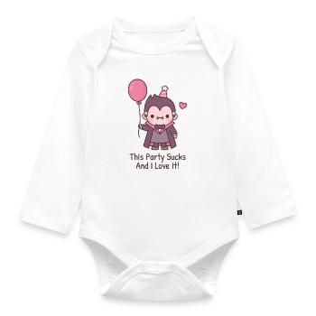Drôle de vampire mignon cette fête est nulle et je l’aime - Body Bébé bio manches longues - blanc - Devant