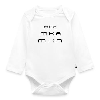MKA Triple - Organic Longsleeve Baby Bodysuit - white - Front