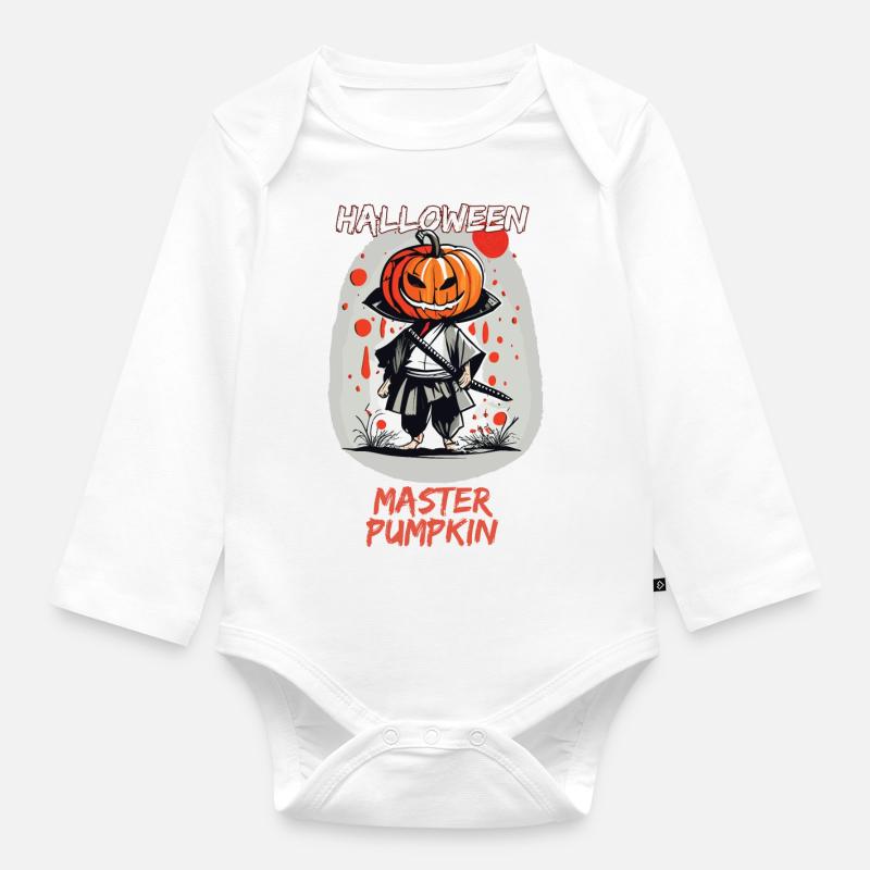 Master Pumpkin - Organic Longsleeve Baby Bodysuit - white