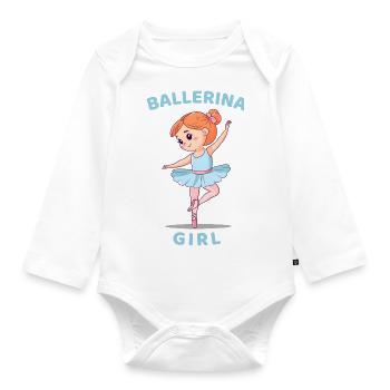 Ballerine Fille - Body Bébé bio manches longues - blanc - Devant