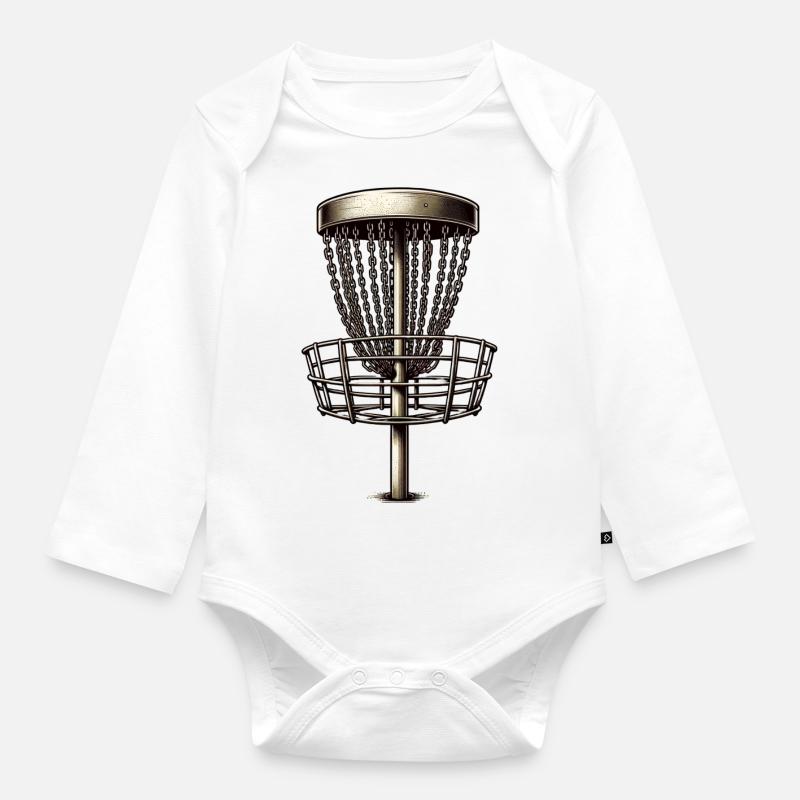 Disc golf - Organic Longsleeve Baby Bodysuit - white