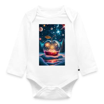 Christmas - Organic Longsleeve Baby Bodysuit - white - Front