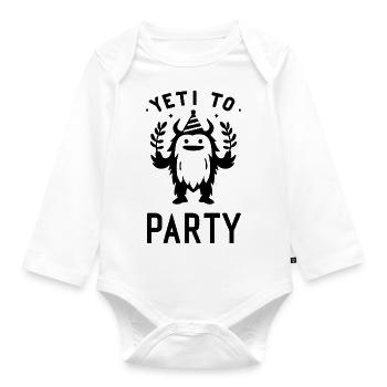 Yeti zum Feiern - Baby Bio-Langarm-Body - Weiß - Vorne