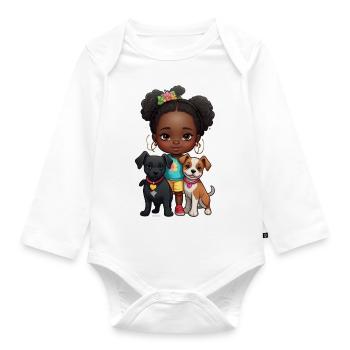 Cadeau pour les amoureux des chiens - Body Bébé bio manches longues - blanc - Devant