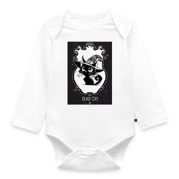 Orakel der schwarzen Katze - Baby Bio-Langarm-Body - Weiß - Vorne