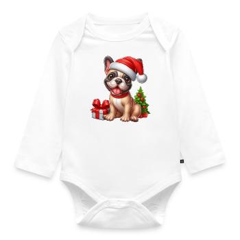 Cadeaux de bouledogue français - Body Bébé bio manches longues - blanc - Devant