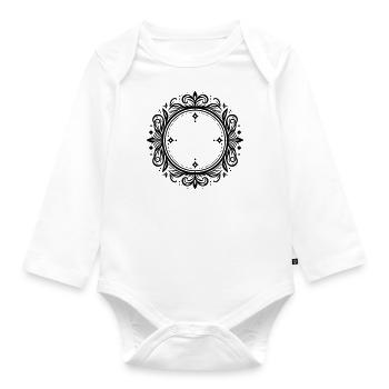 Ornament Frame Round - Organic Longsleeve Baby Bodysuit - white - Front