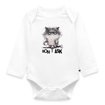 Mürrische Katze - Organic Longsleeve Baby Bodysuit - white - Front